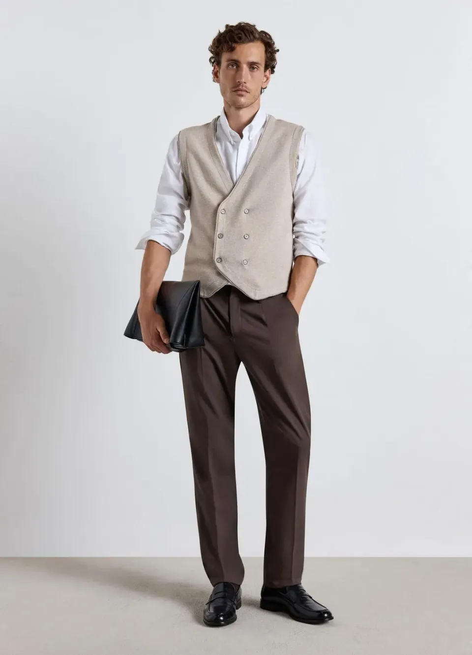 Calliope chemise button-down coton homme L unie
