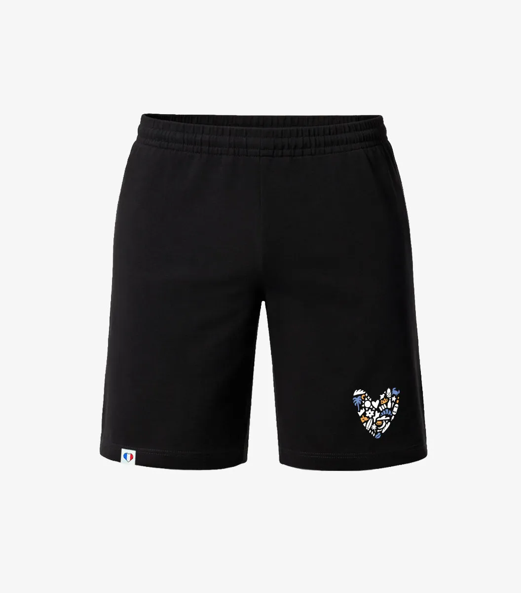 Cocorico Rêveur Short Pyjama Homme Noir coton