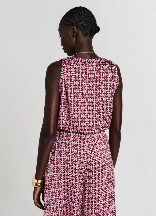 Calliope débardeur croisé satiné top femme fantaisie
