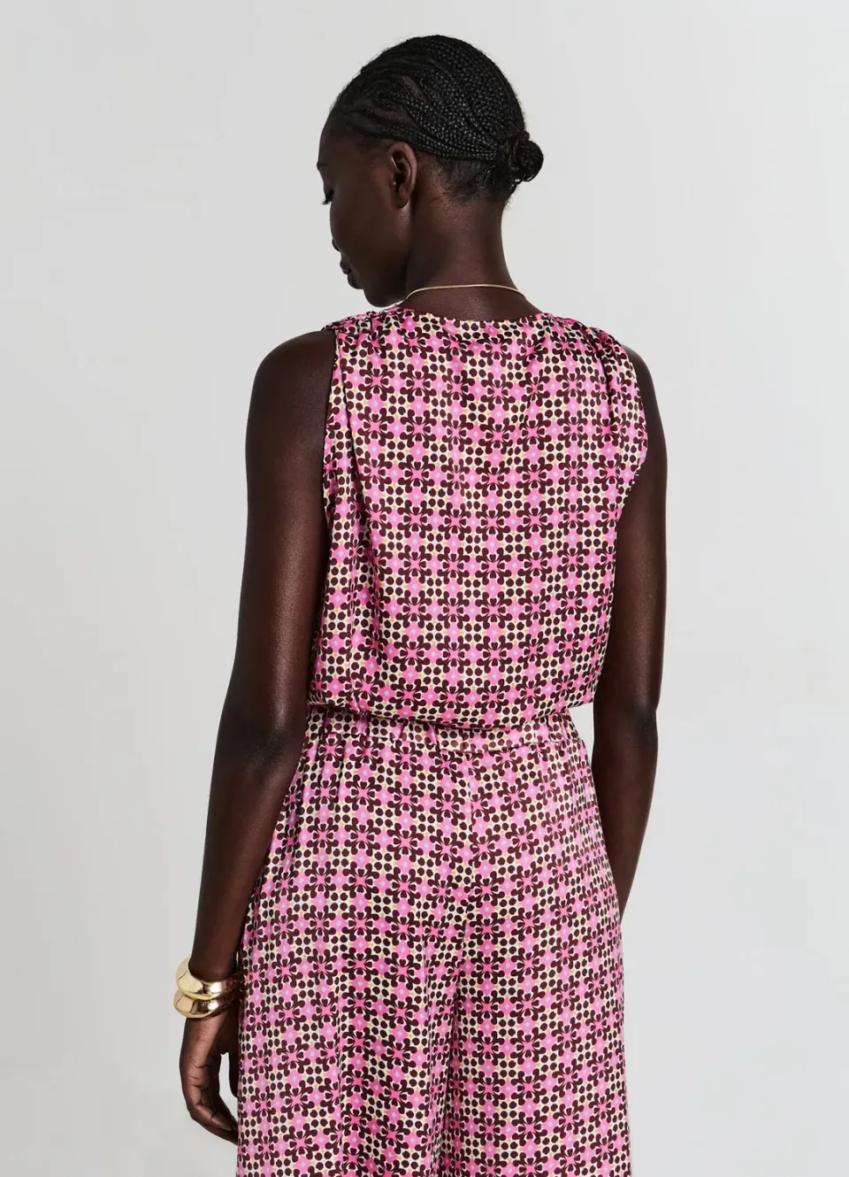 Calliope débardeur croisé satiné top femme fantaisie