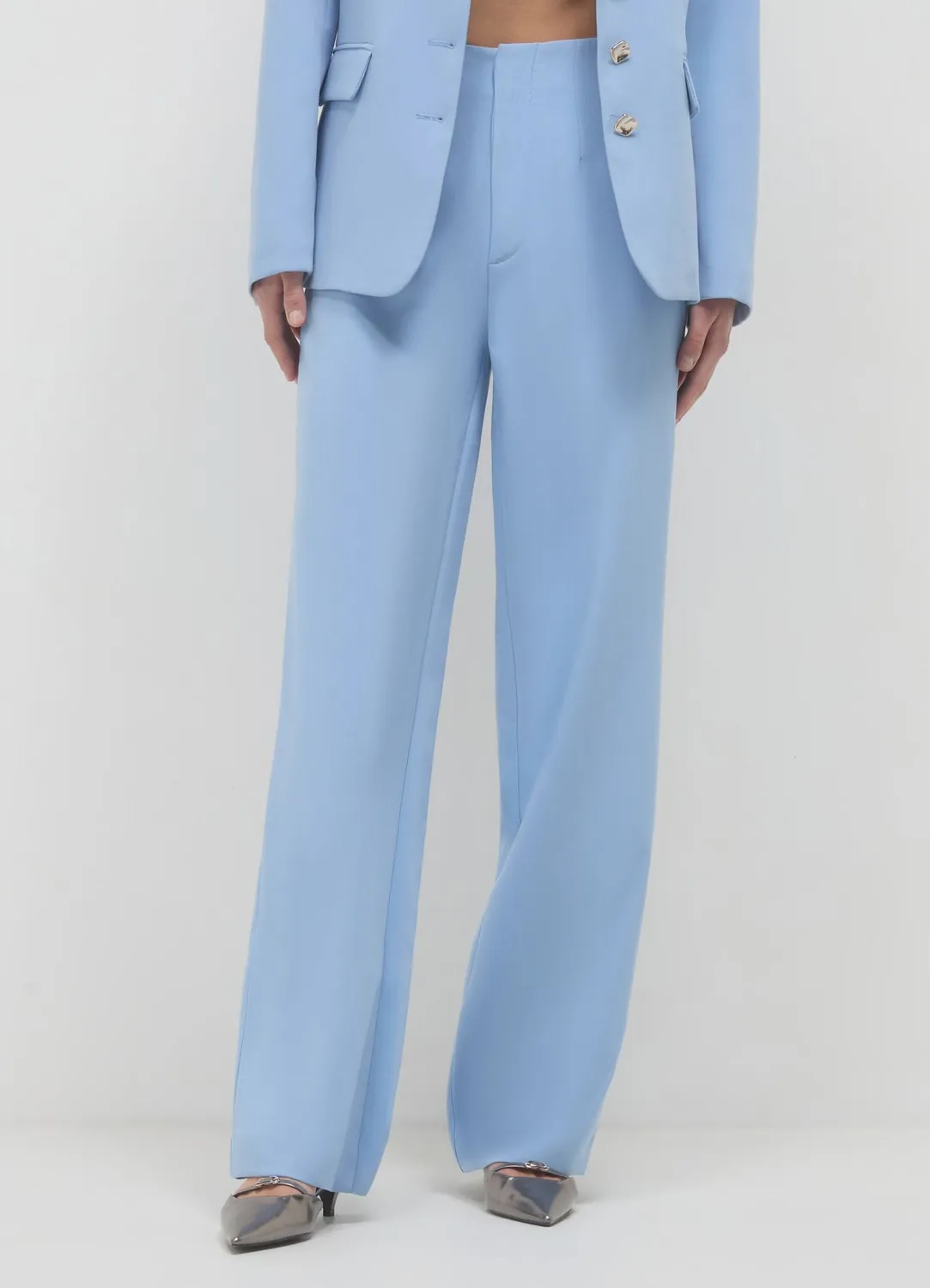 Calliope palazzo pinces pantalon femme coupe regular