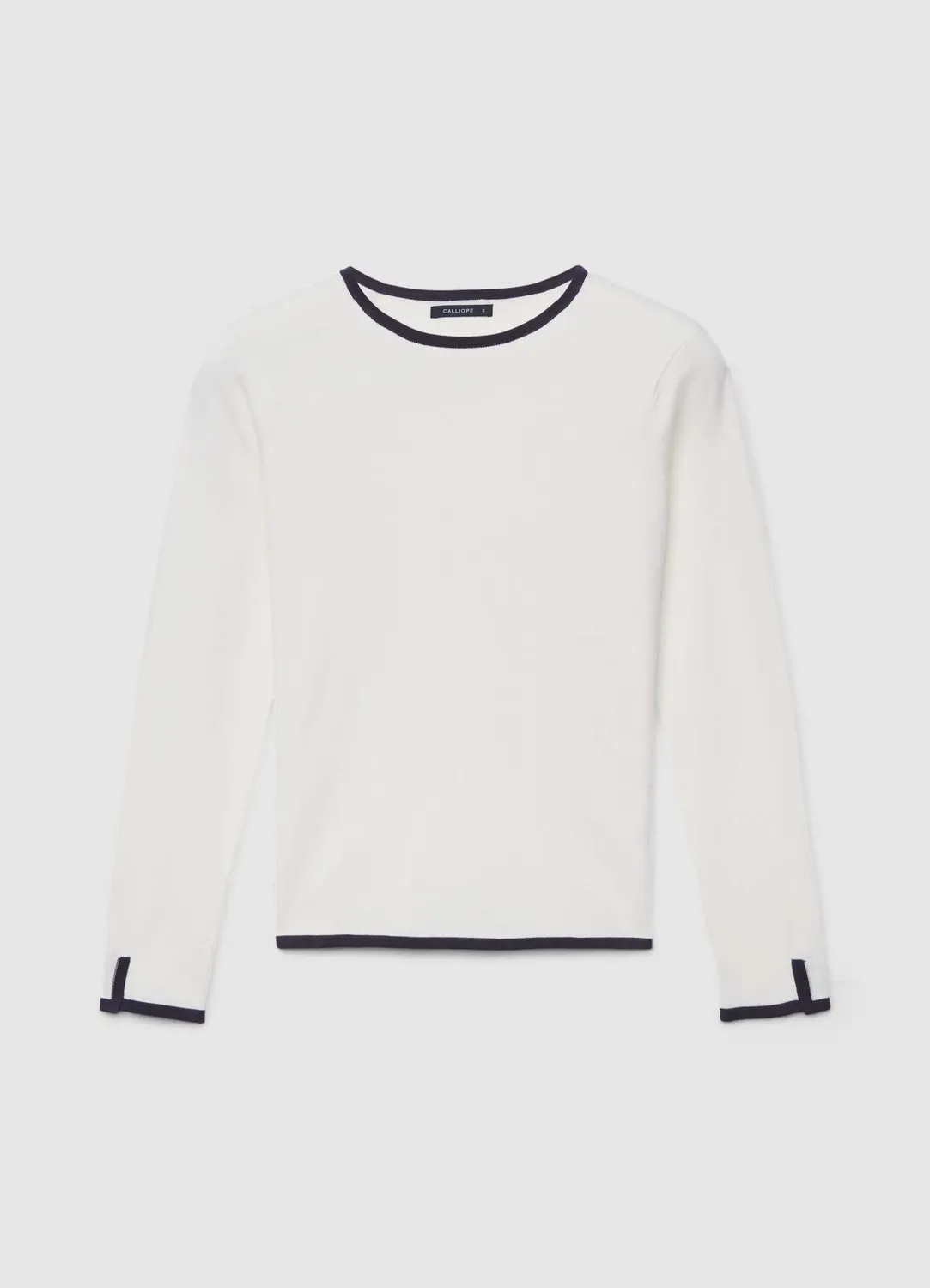 Calliope pull col rond contrasté femme manches longues