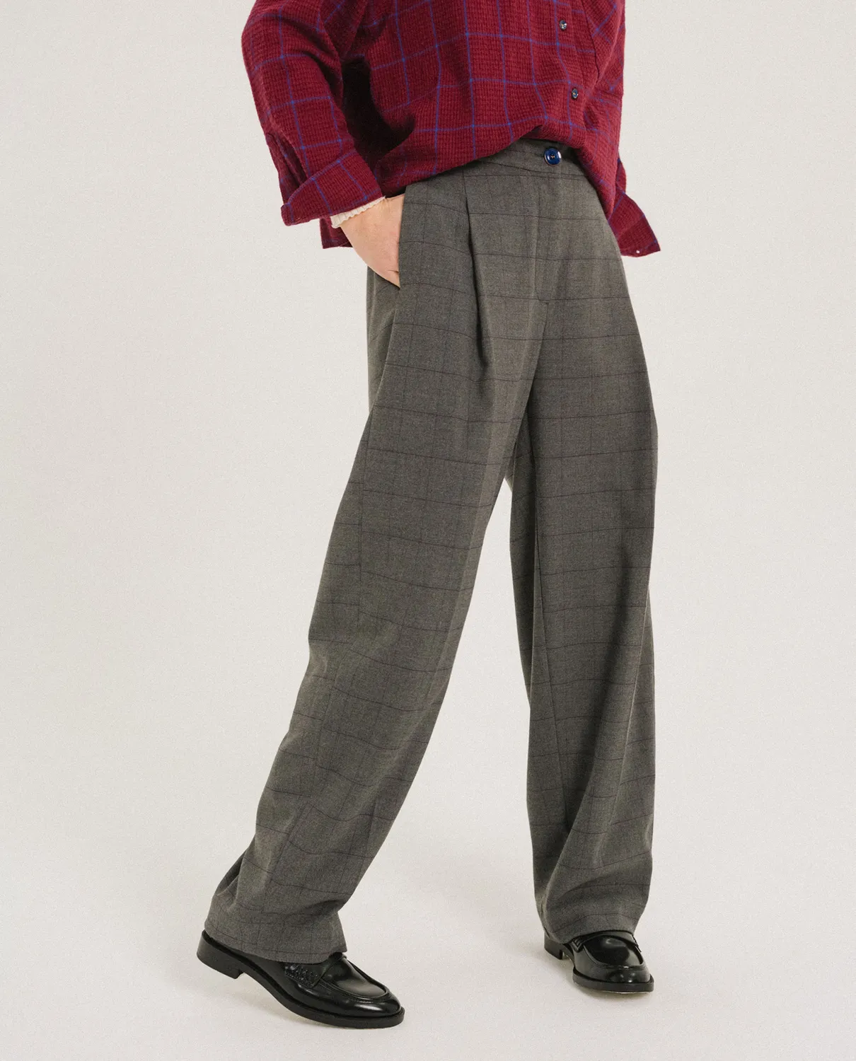 Tinsels Francois pantalon Baltimor barrel carreaux