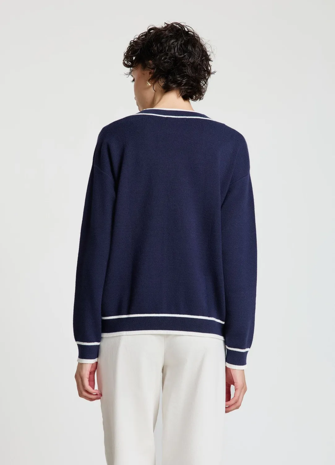 Calliope cardigan col V contrasté femme à boutons