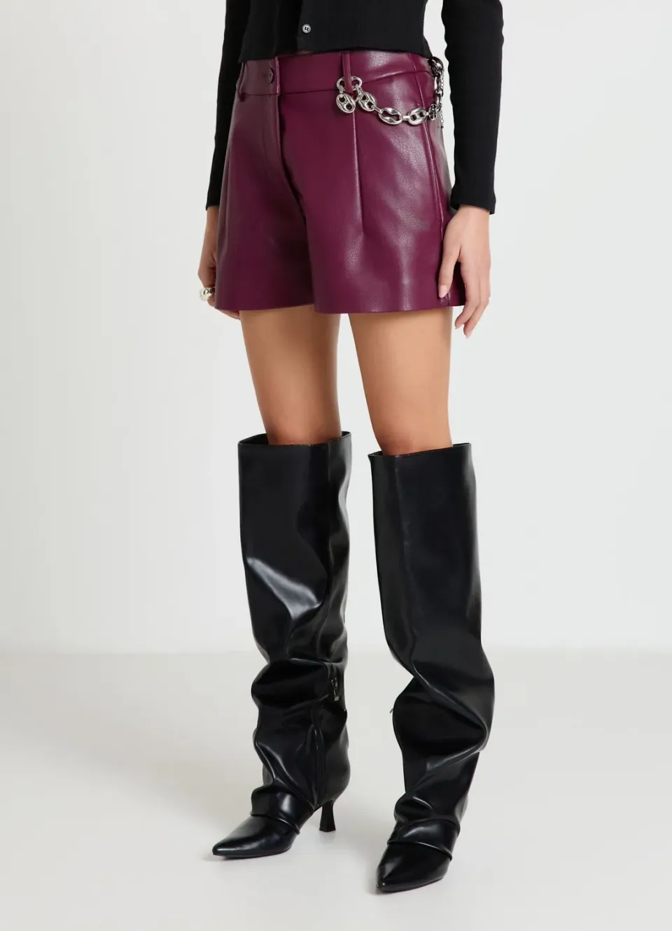 Calliope short à pinces effet cuir femme taille S