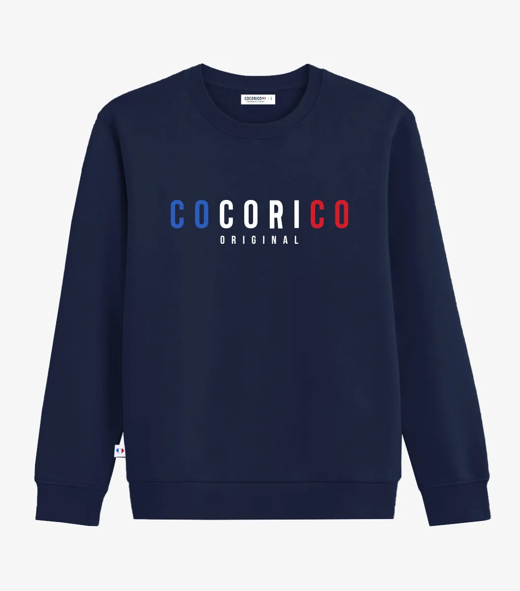 Cocorico Signature Sweat Homme Marine Coton