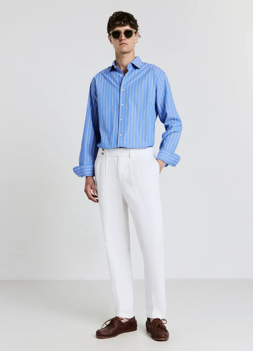Calliope Pantalon Homme Coton Uni Coupe Regular