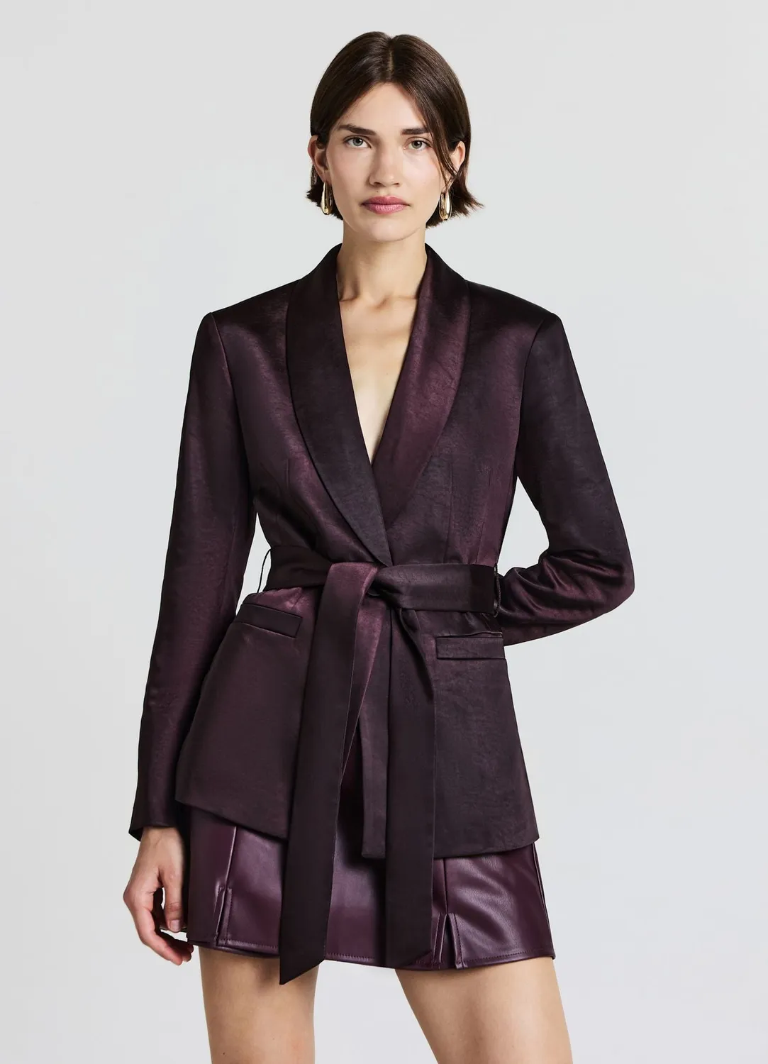 Calliope veste satinée femme un bouton poches