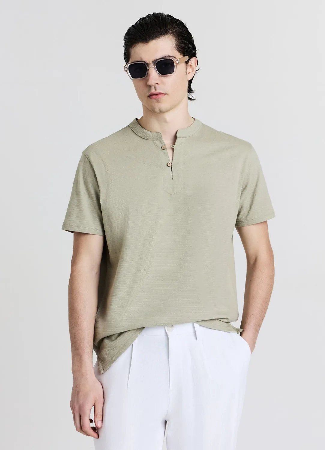 Calliope t-shirt col coréen homme coton
