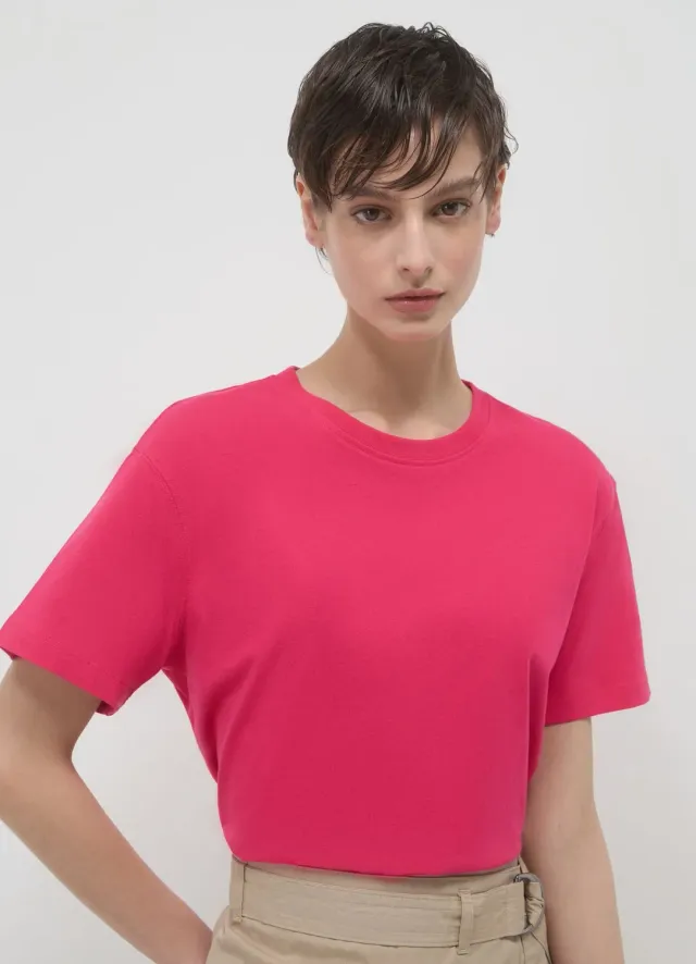 Calliope t-shirt col rond femme coton uni regular