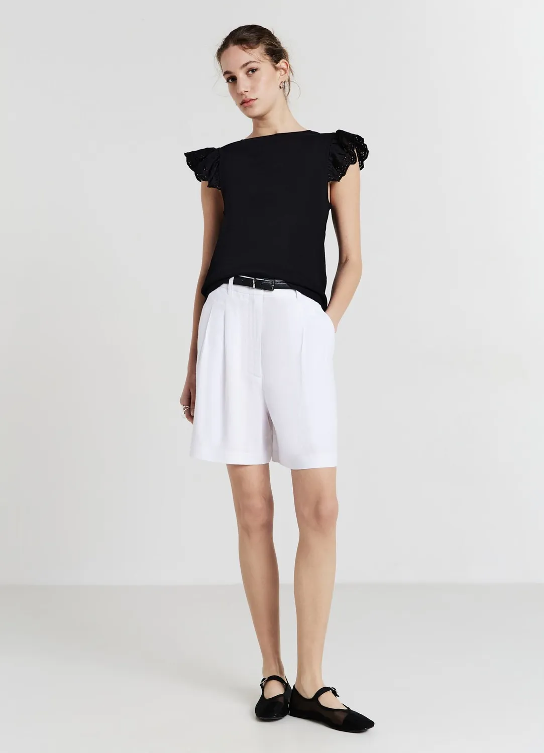 Calliope t-shirt côtelé femme volant coton