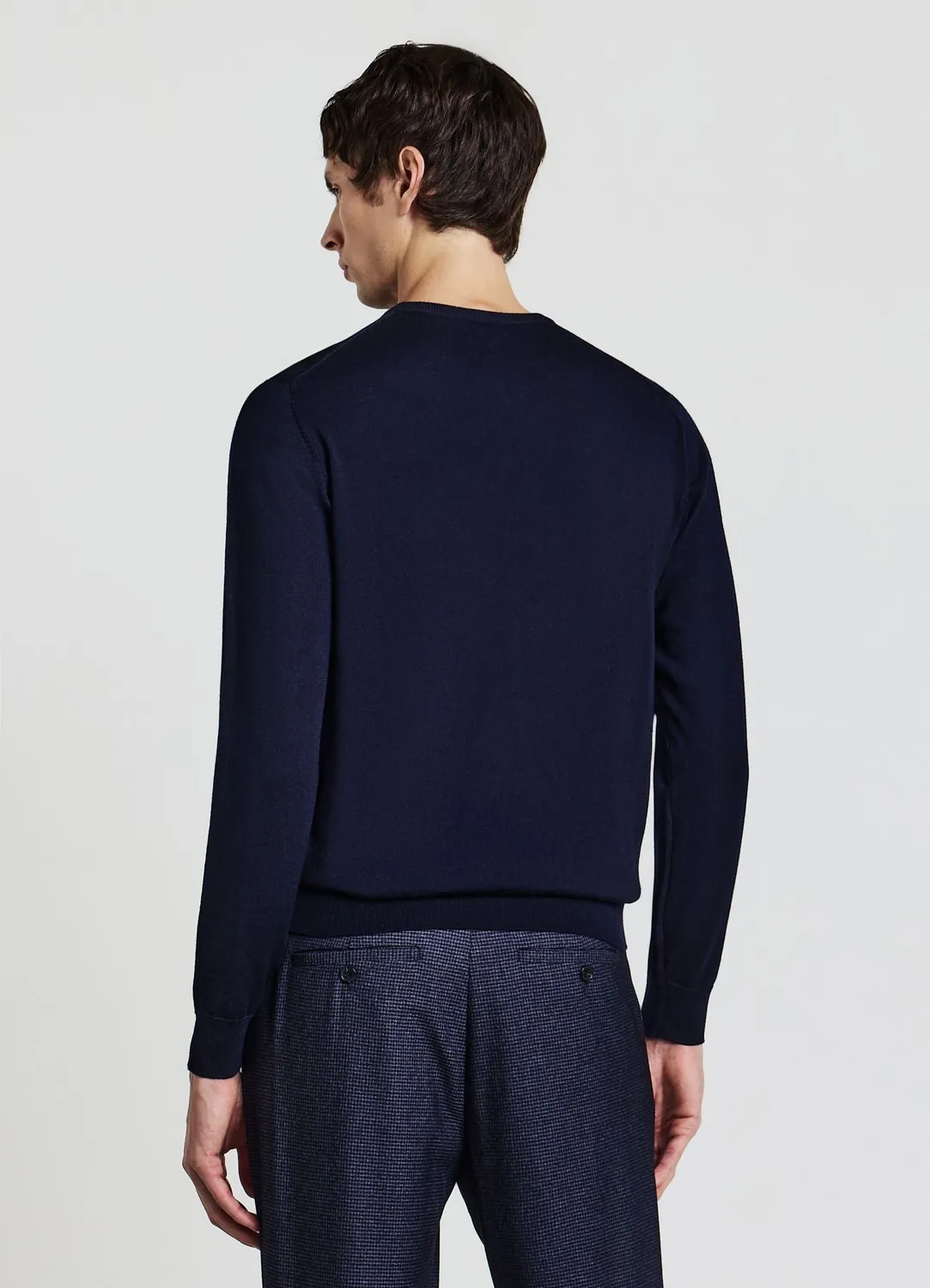 Calliope pull homme col rond uni laine regular
