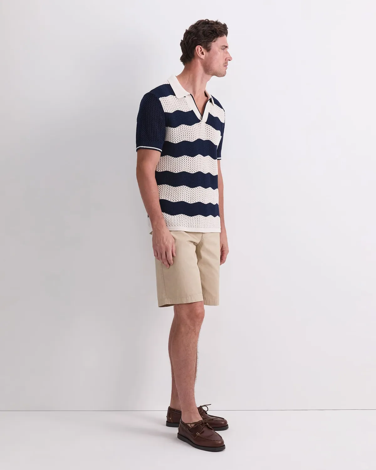 Sportscraft Wave Stripe Knit polo maille coton