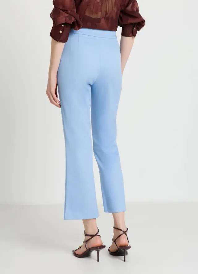 Calliope pantalon flare cropped femme uni coton