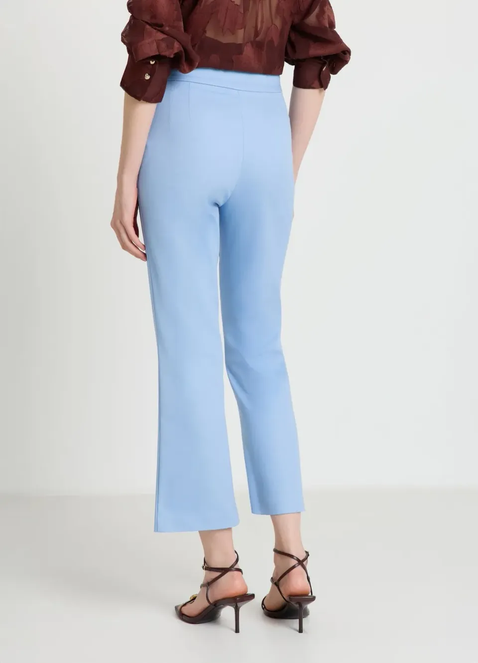 Calliope pantalon flare cropped femme uni coton