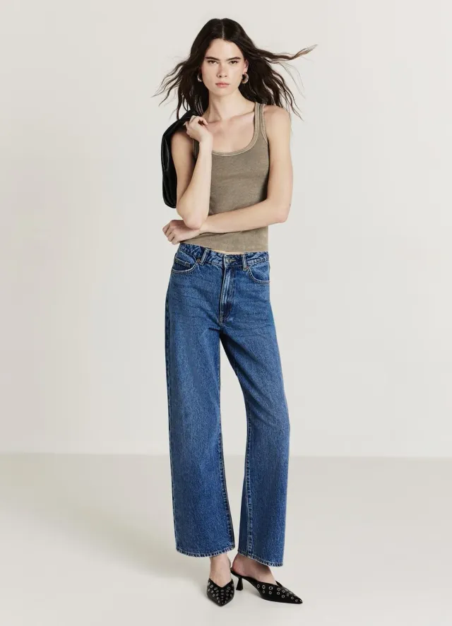 Calliope top côtelé femme col large coton