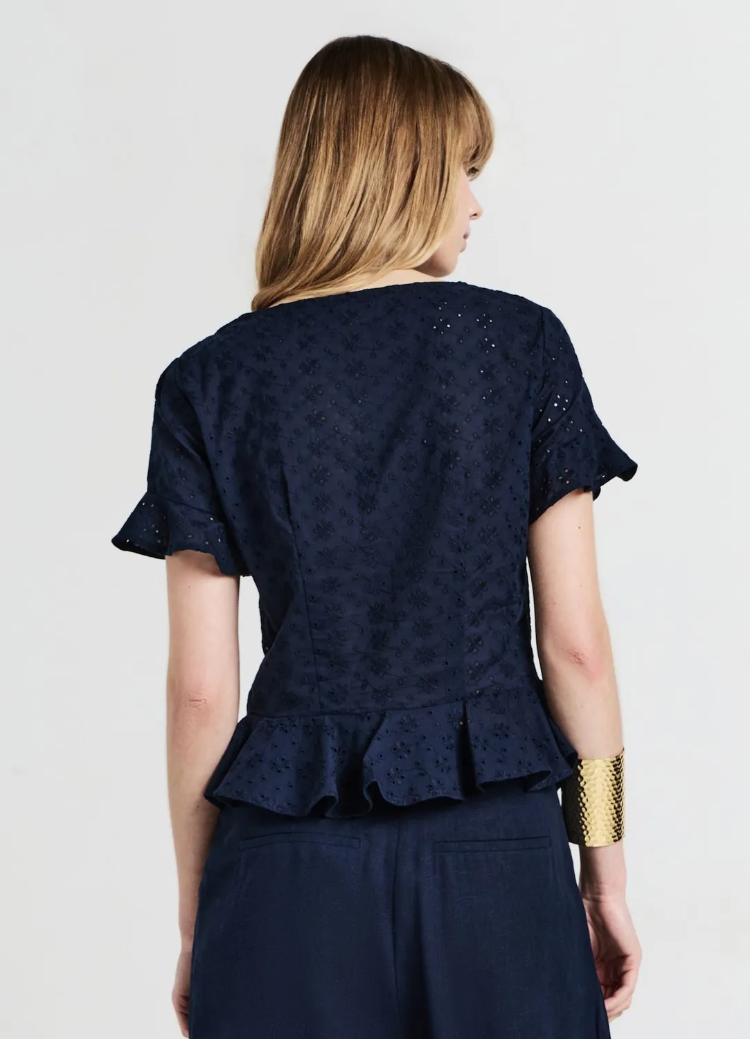 Calliope chemise sangallo femme volants col V
