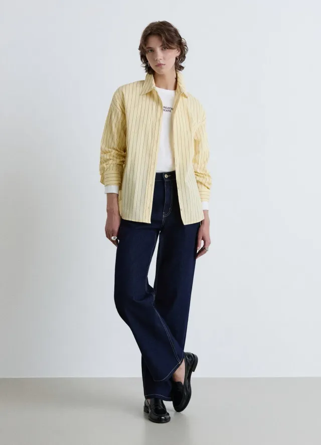 Calliope chemise rayures fines femme manches longues