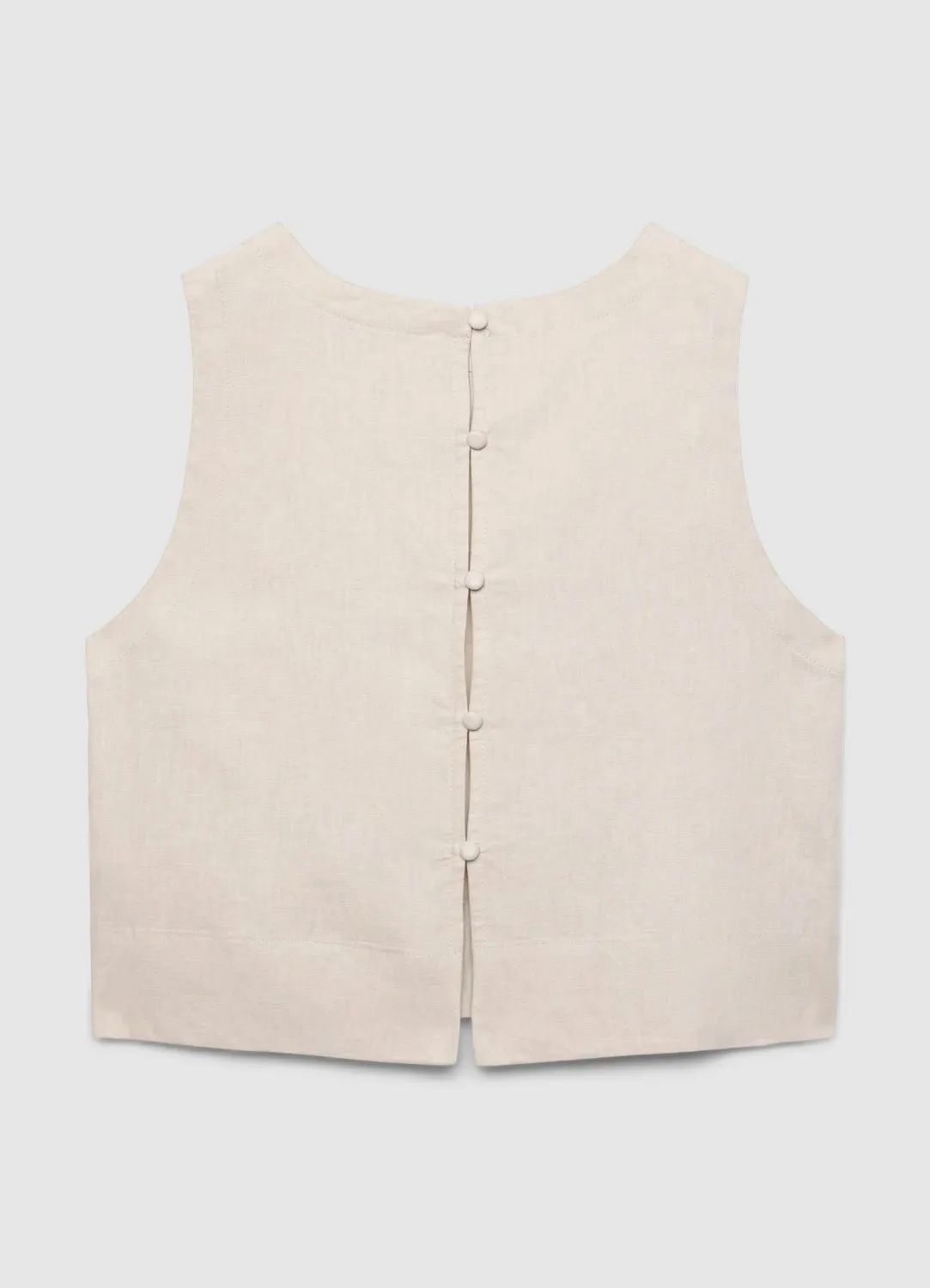 Calliope top court boutons dos femme sans manches