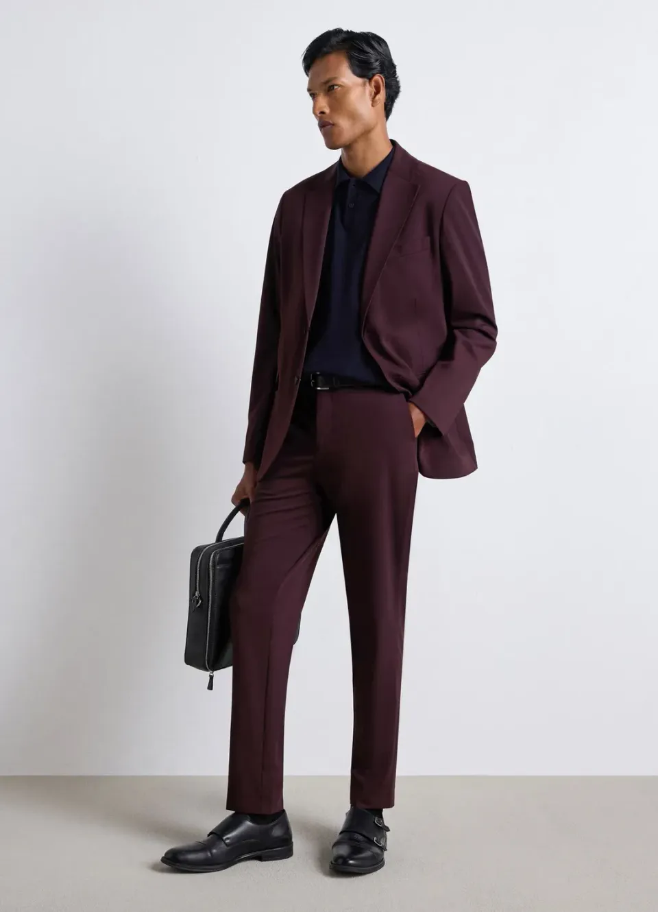 Calliope pantalon tailleur homme uni droit