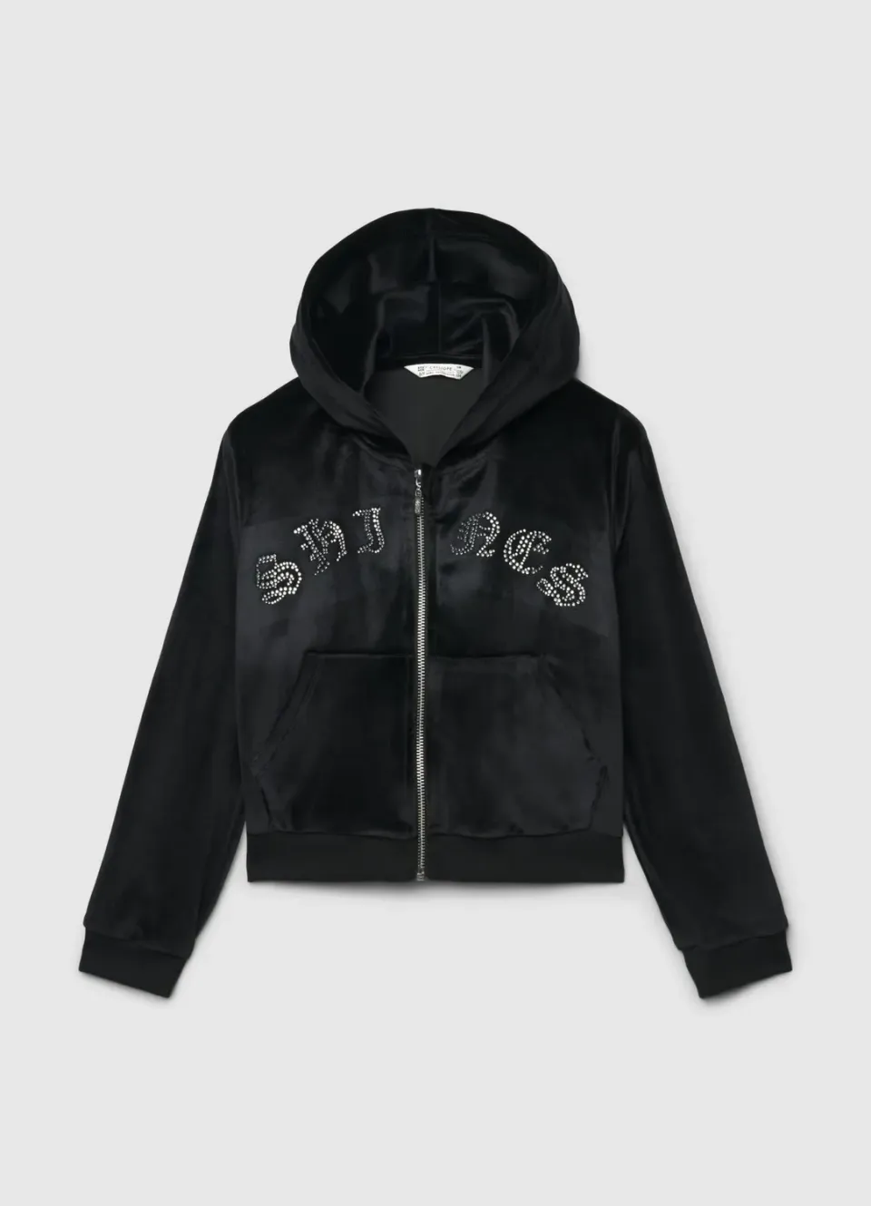 Calliope sweat fille capuche zippé écriture brillant