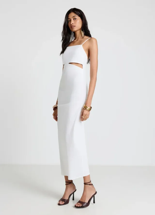 Calliope robe longue fente été cut-out bretelles fines