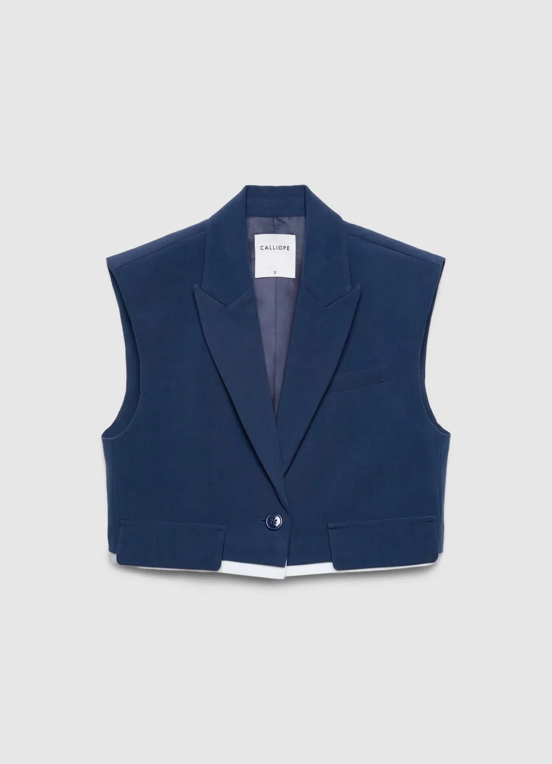 Calliope gilet court revers gilet femme bouton
