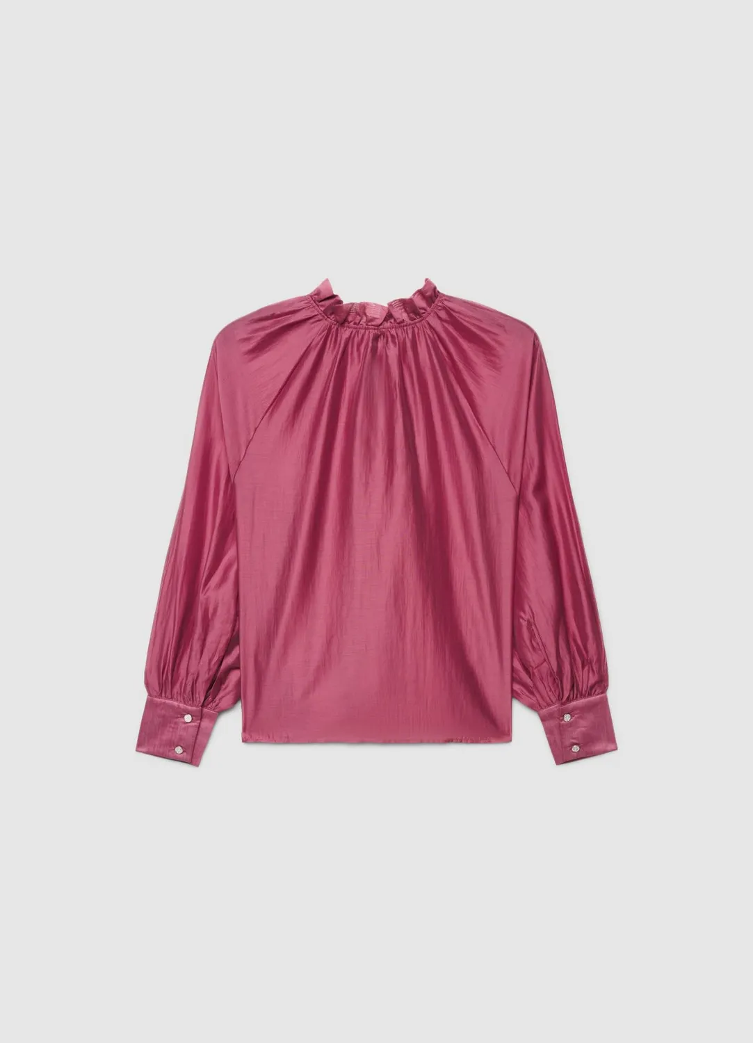 Calliope Chemise volants femme col haut lacets