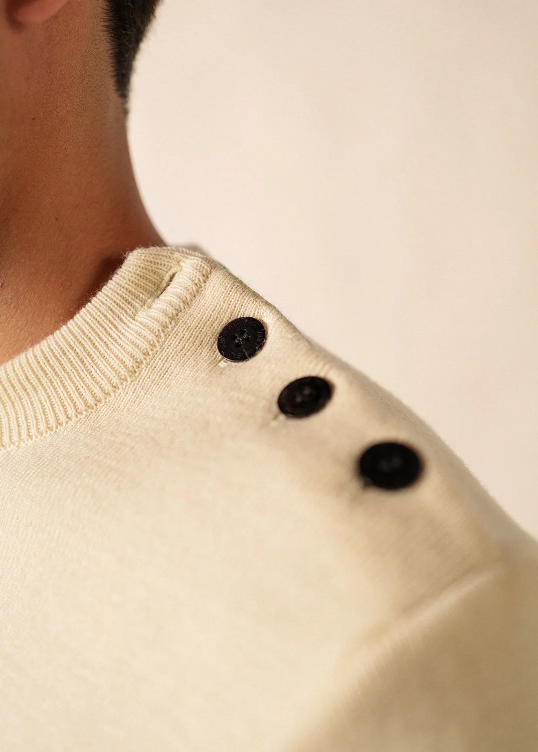 Saint James Cancale pull marin écru laine