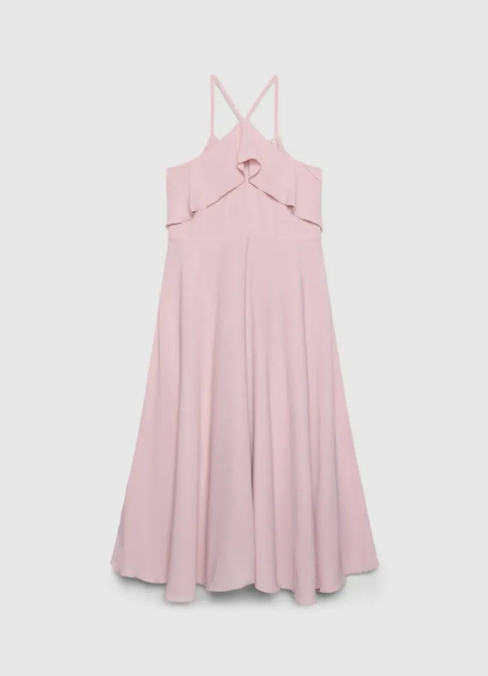 Calliope robe longue fille à volants unie 8-9 ans cérémonie