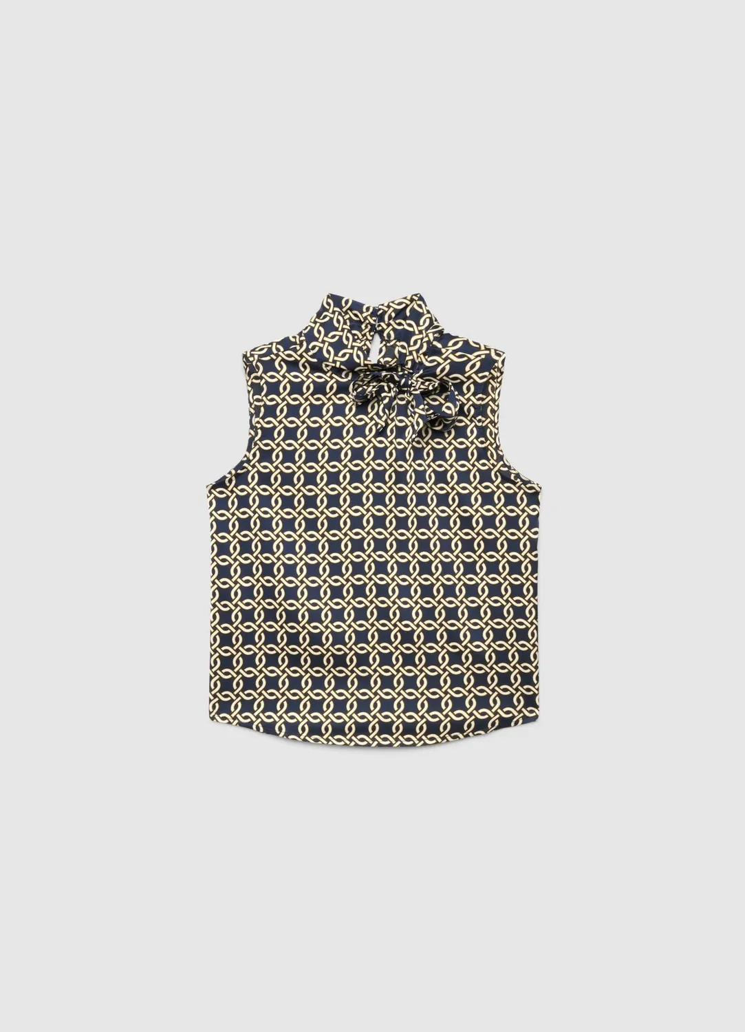 Calliope top col montant femme sans manches nœud