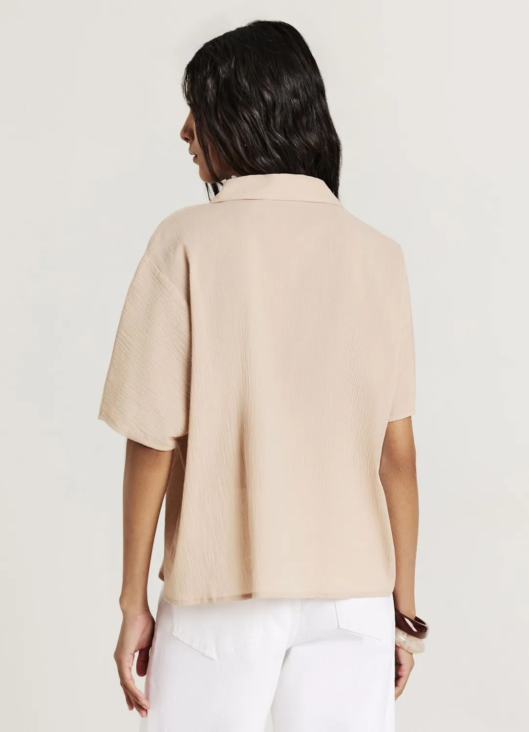 Calliope chemise coton femme manches courtes unie