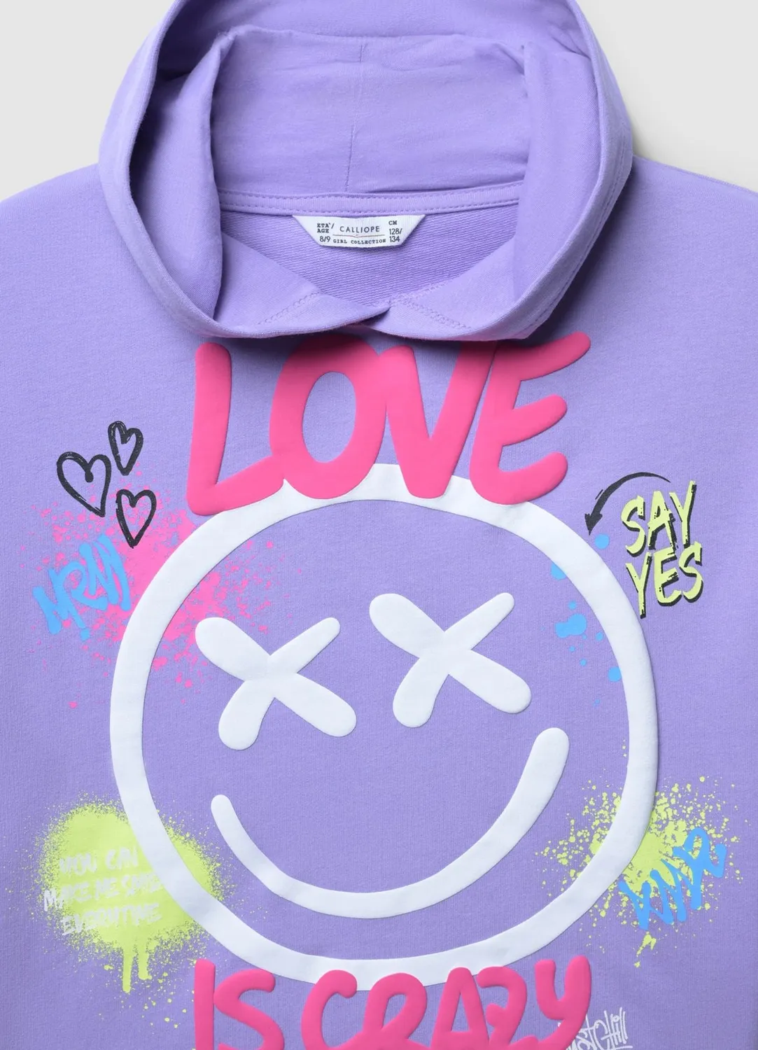 Calliope Sweat Capuche Fille Smile Coton