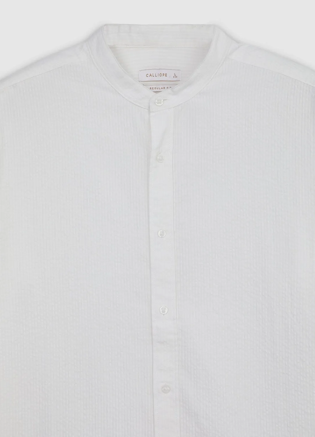 Calliope chemise homme coton col coréen coupe droite