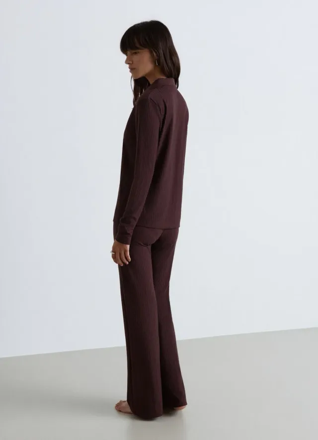 Calliope ensemble pyjama femme côtelé uni