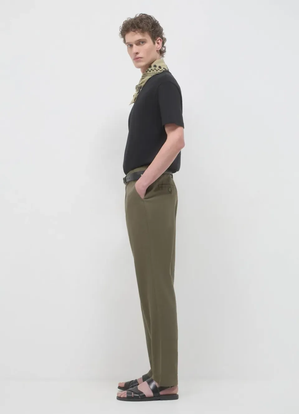 Calliope chino lin pantalon homme uni
