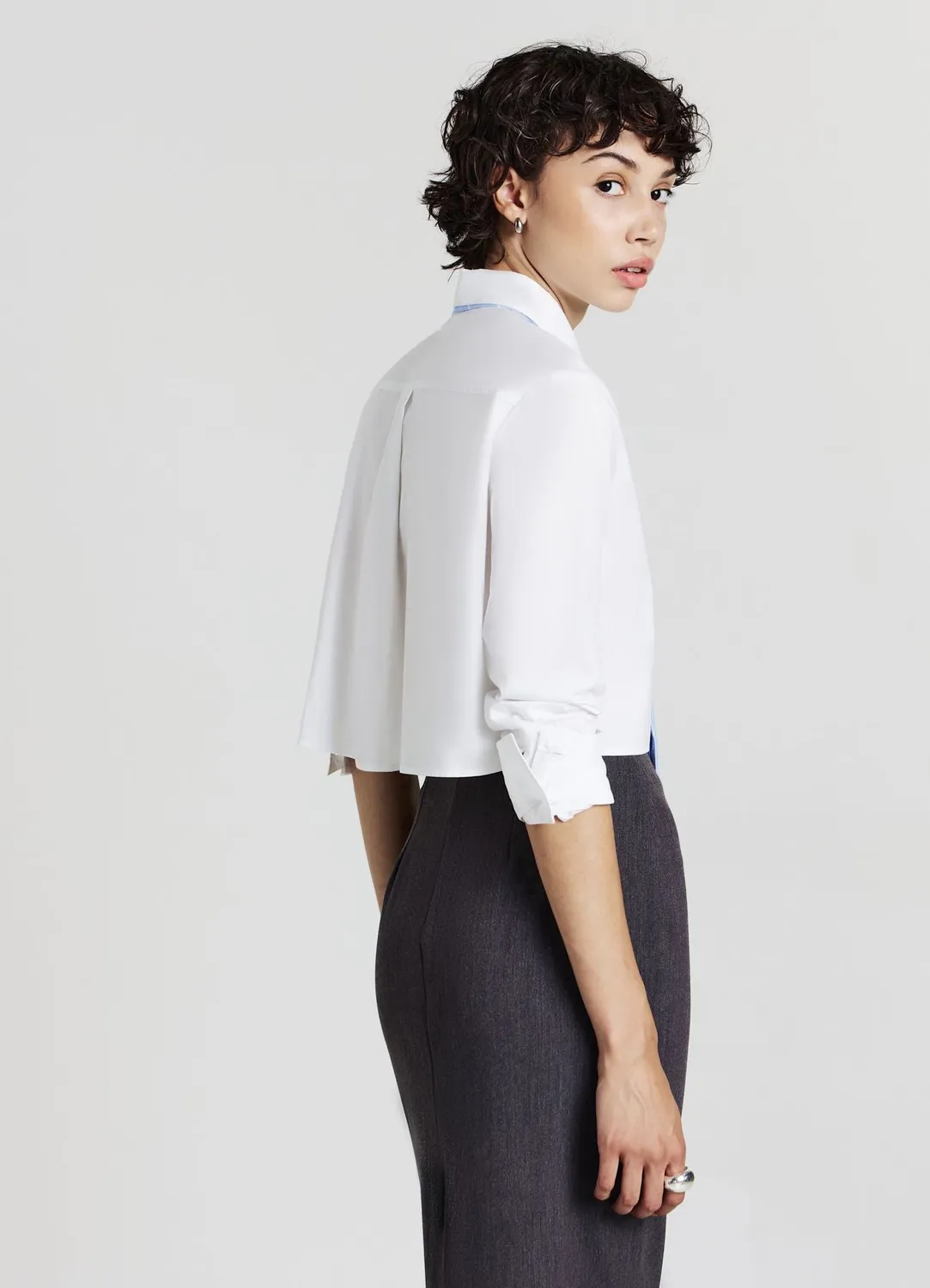 Calliope Chemise crop cravate chemise femme coton