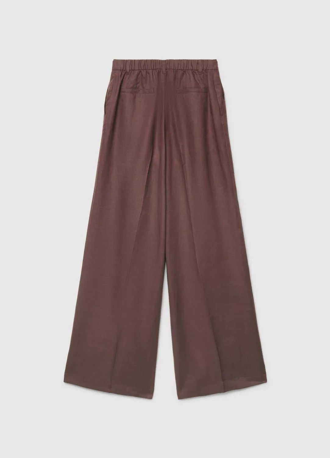 Calliope pantalon palazzo lin femme taille haute uni
