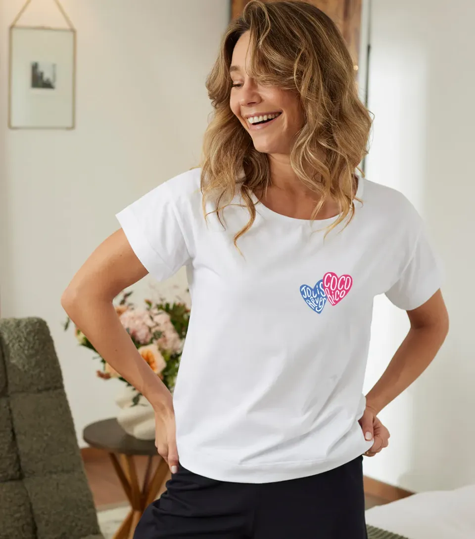 Cocorico Jolis Rêves t-shirt pyjama blanc coton
