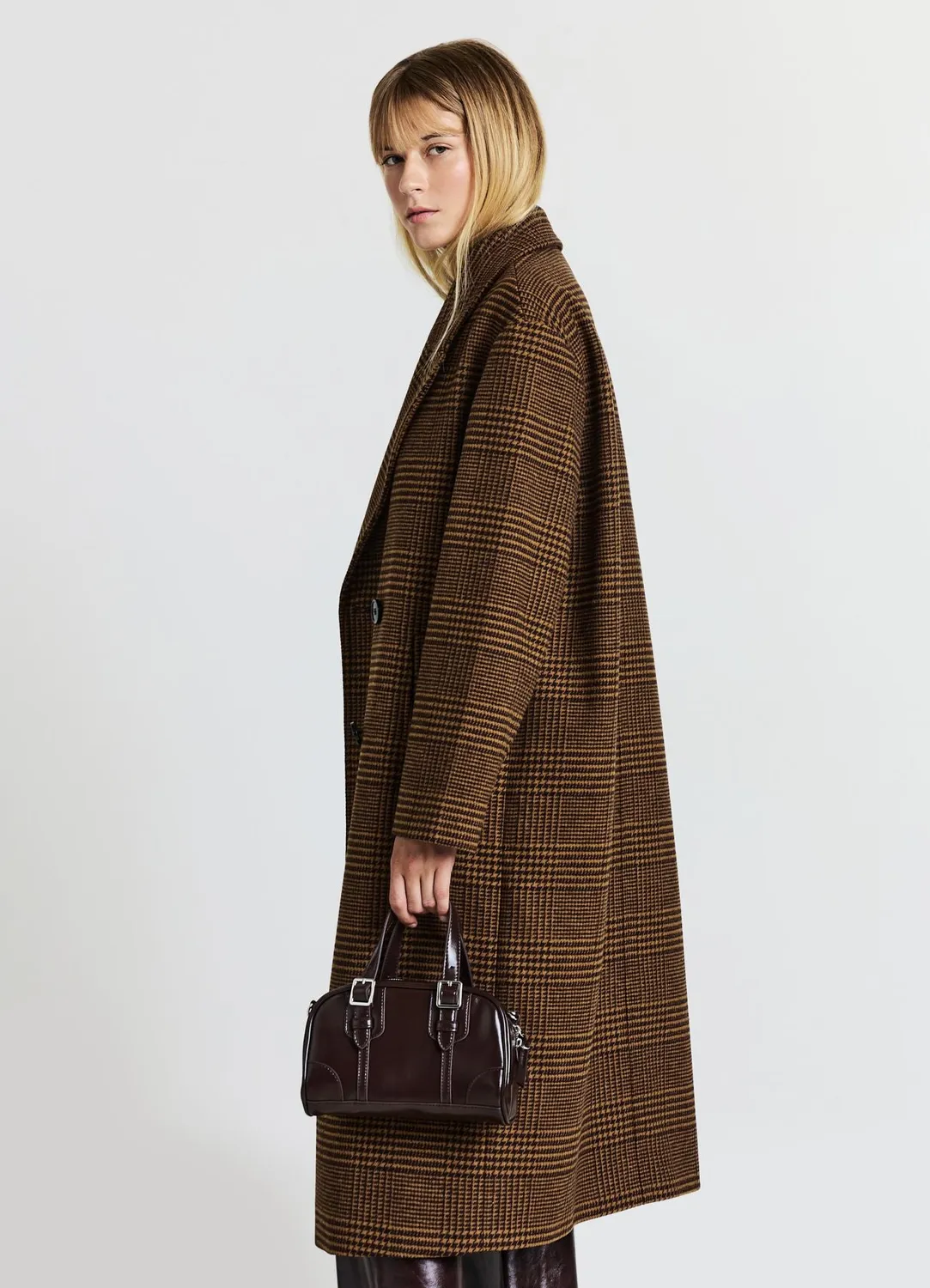 Calliope Carreaux manteau femme croisé