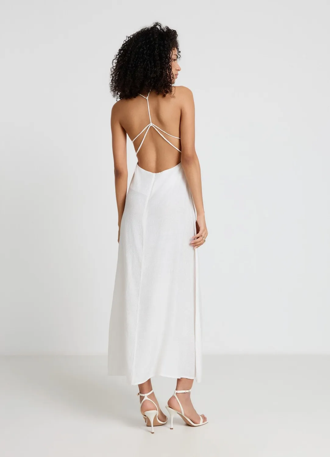 Calliope Robe longue jacquard femme bretelles fines
