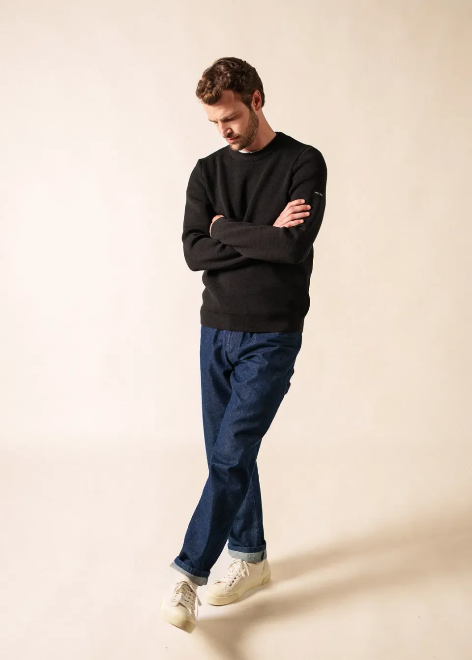 Saint James Locronan pull laine noir homme