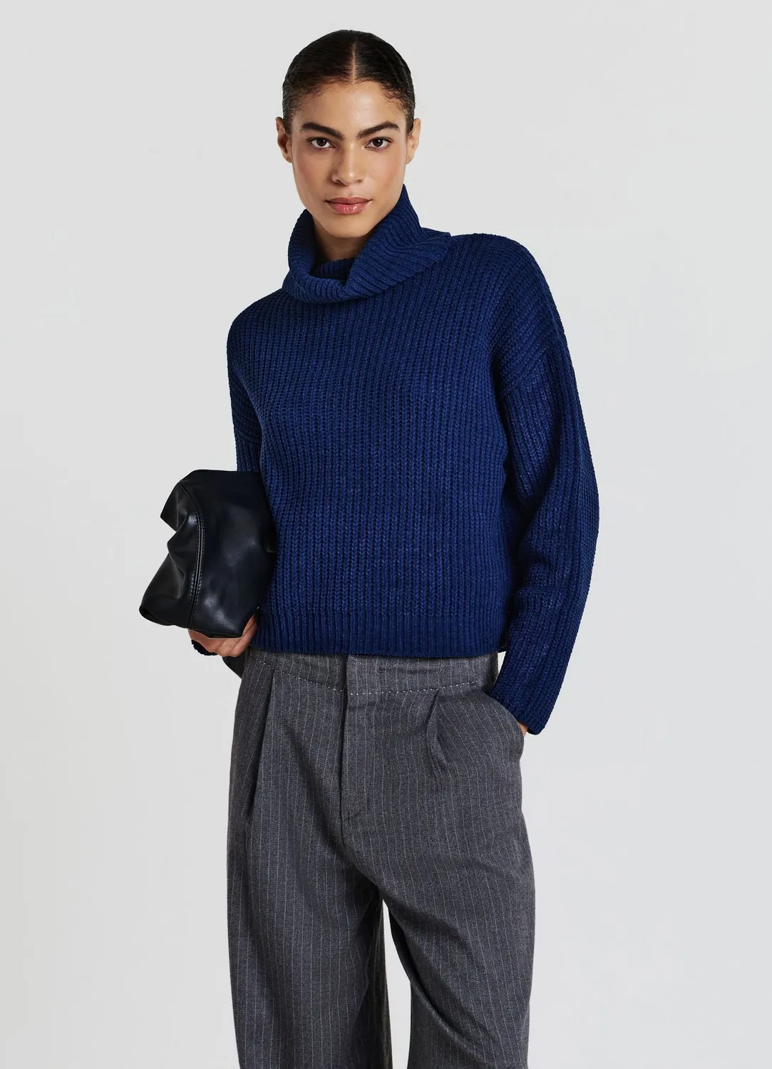 Calliope pull col roulé femme maille rasée