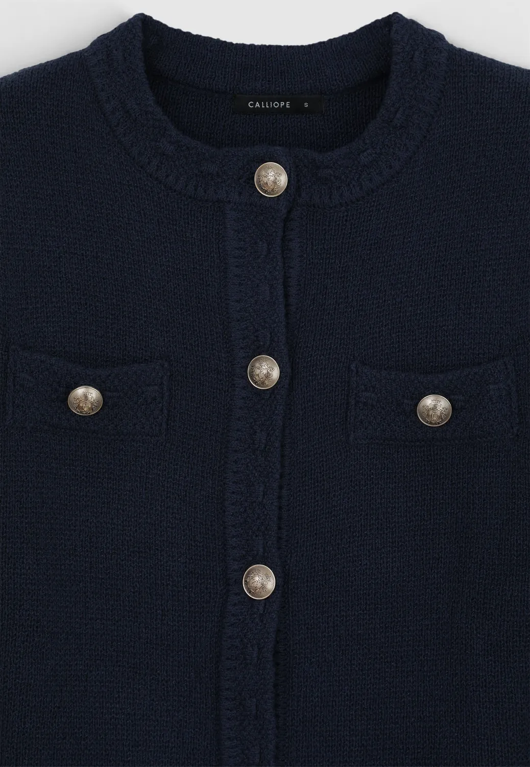Calliope cardigan boutons or coton uni