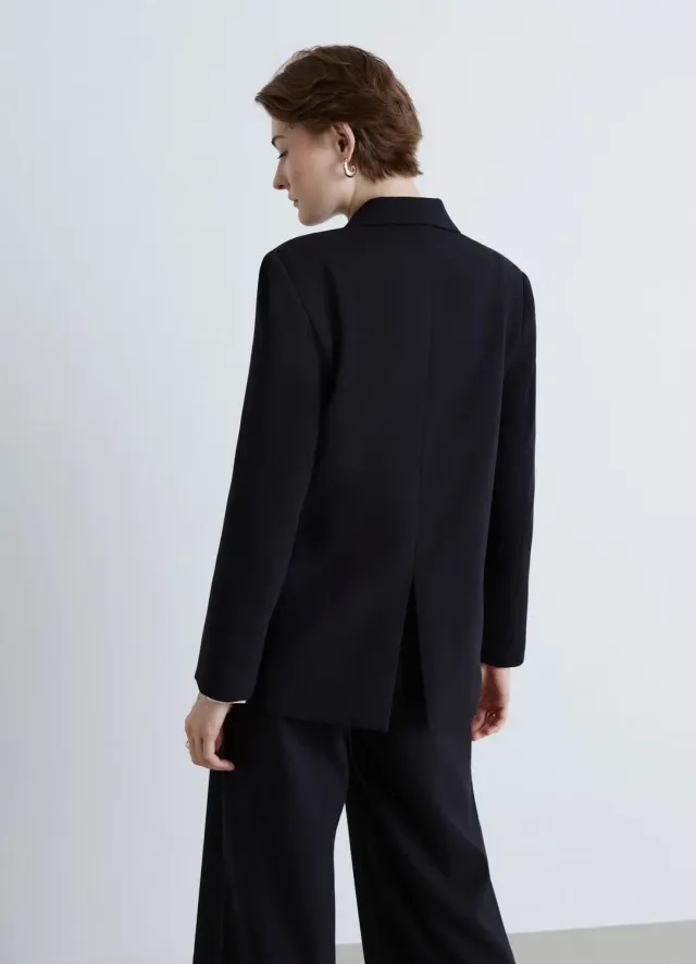 Calliope blazer uni femme un bouton épaules larges