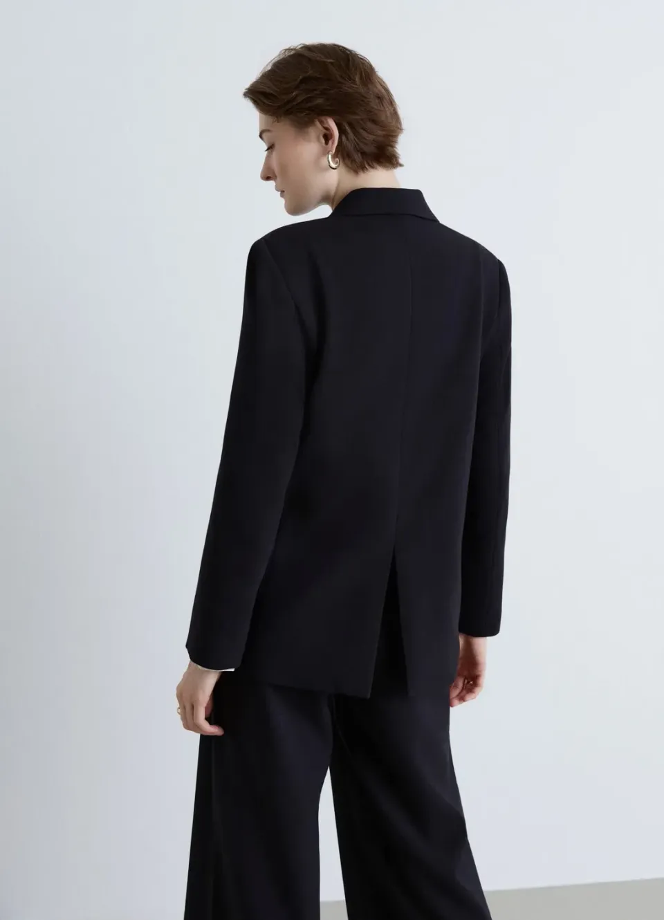 Calliope blazer uni femme un bouton épaules larges