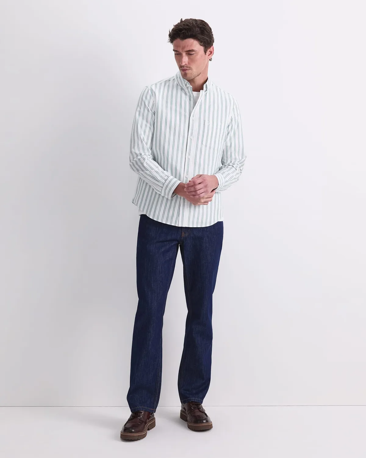 Sportscraft Oxford Long Sleeve Stripe Shirt chemise coton