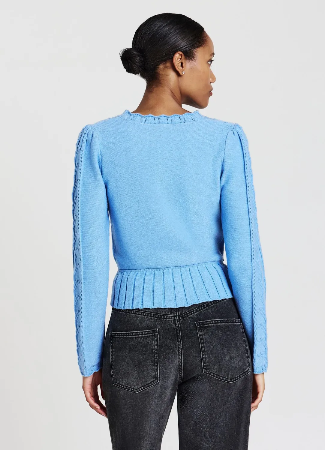 Calliope pull maille volants manches longues femme