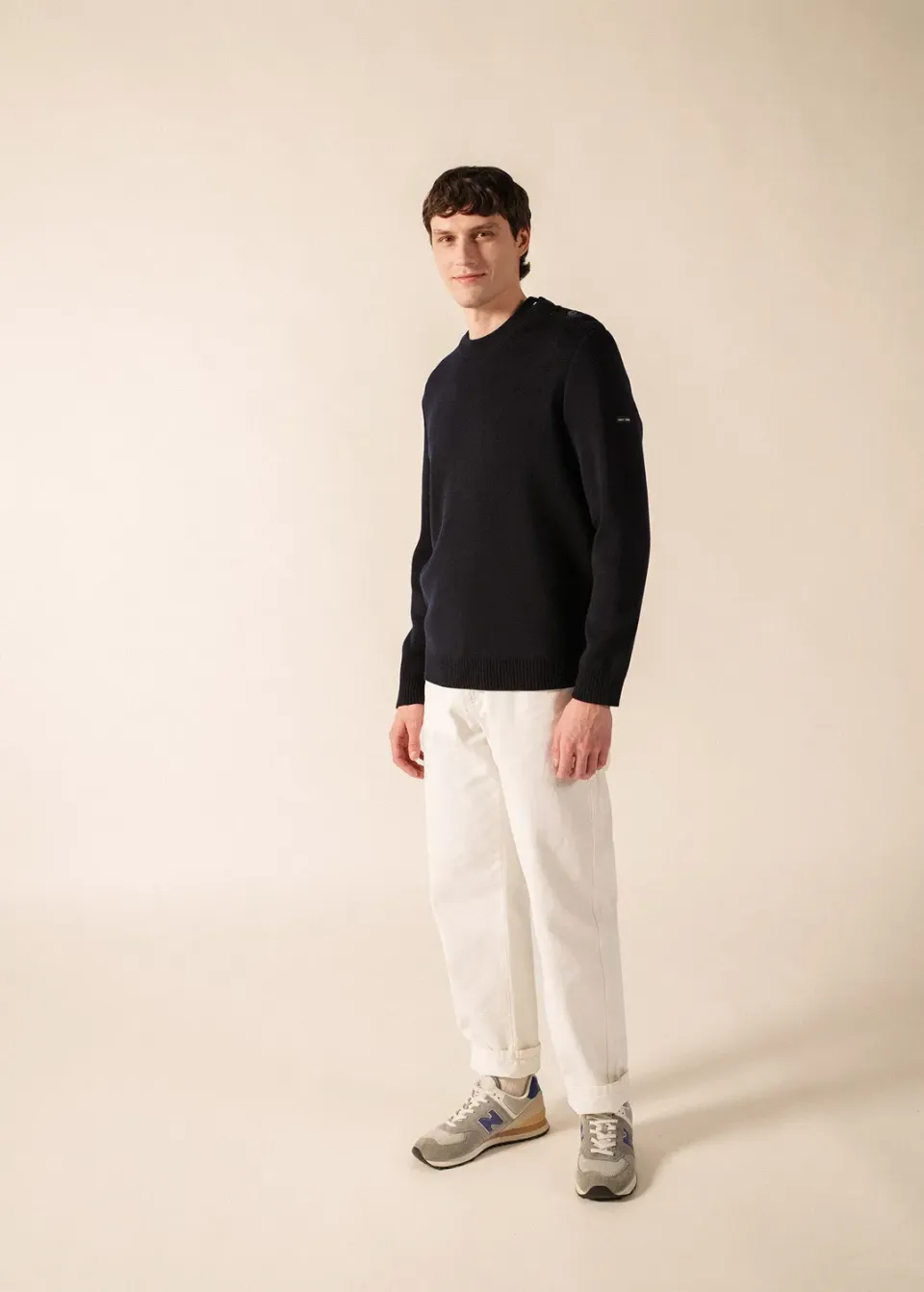 Saint James Rochefort Confort pull navy mérinos