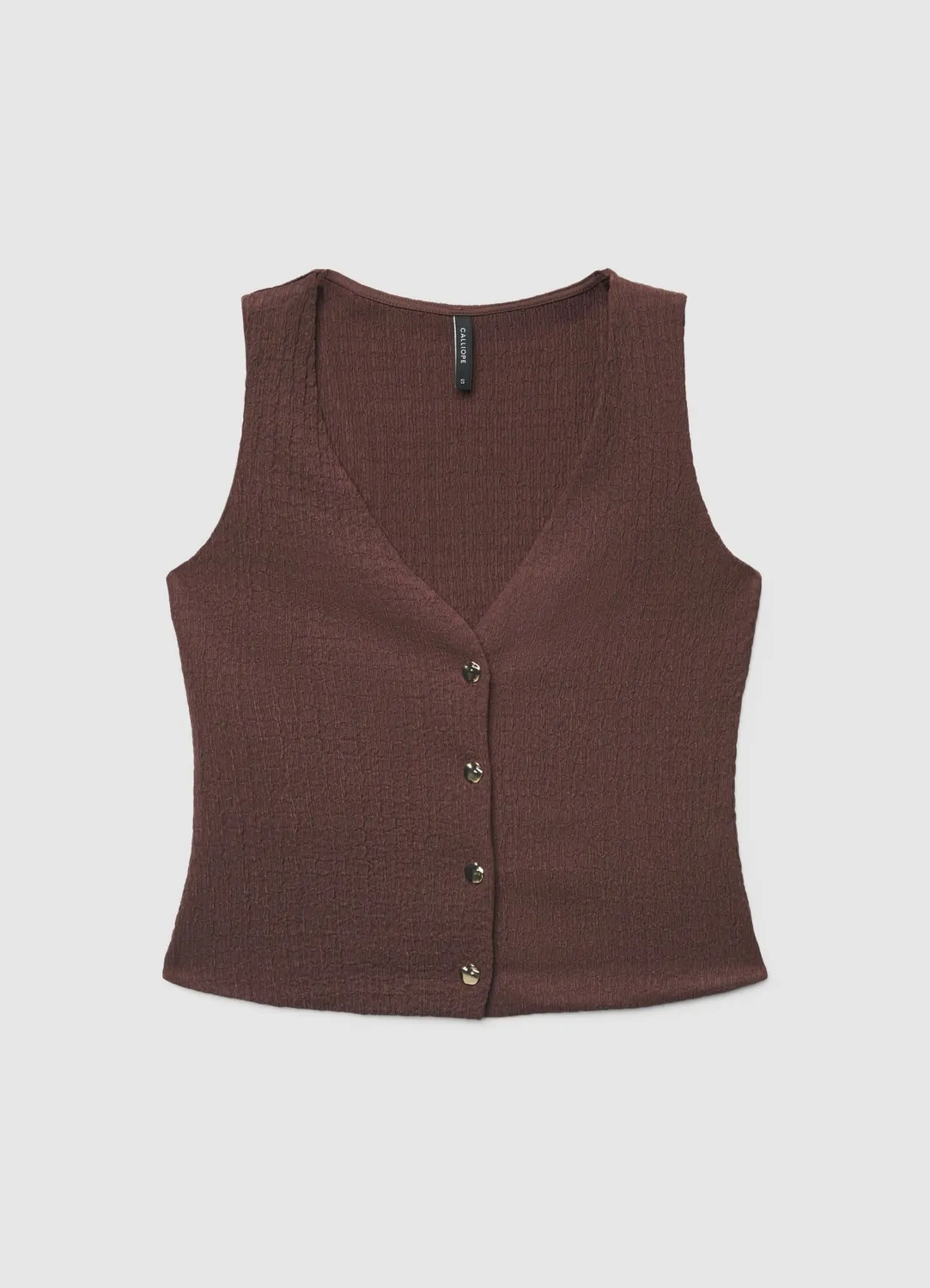 Calliope gilet col V boutonné femme XS texturé